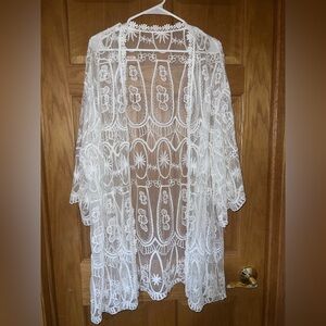 SHEIN White Lace Tunic Top